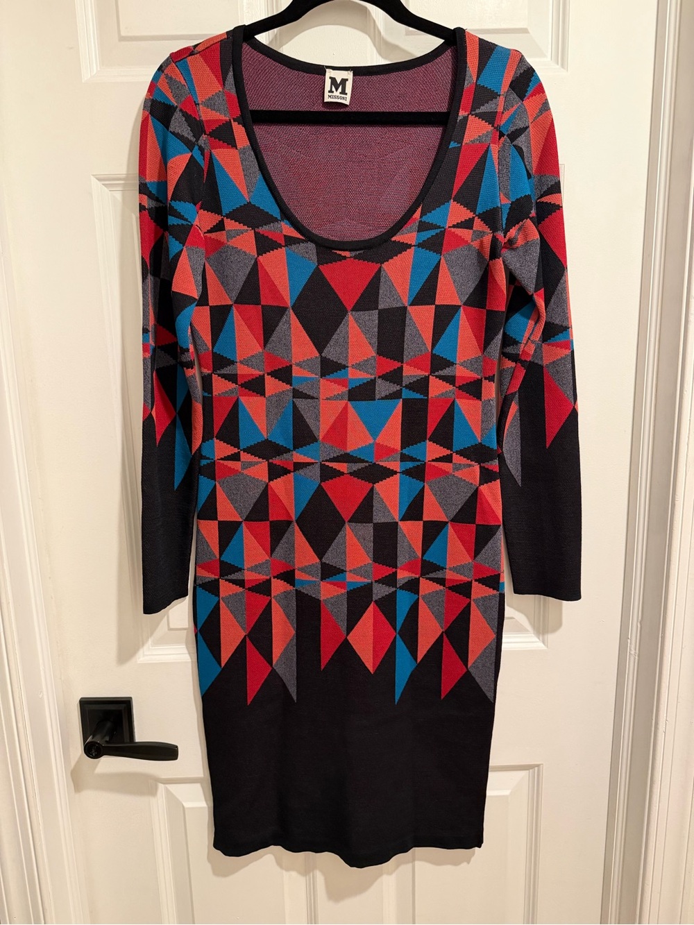 M Missoni Multicolor Geometric Knit Dress 🖤❤️💙